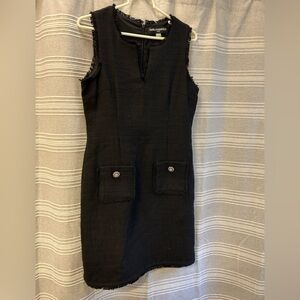 Karl Lagerfeld Black Tweed Mini Dress in Size 8